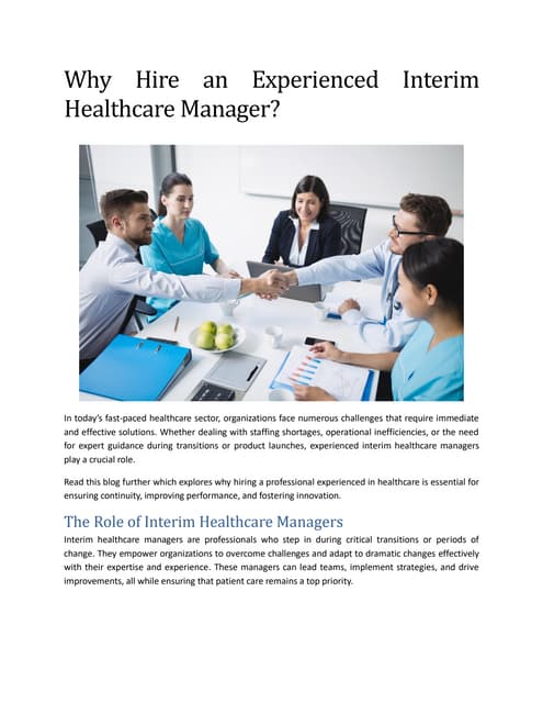 Why Hire an Experienced Interim Healthcare Manager- MYLOCOACHING.pdf