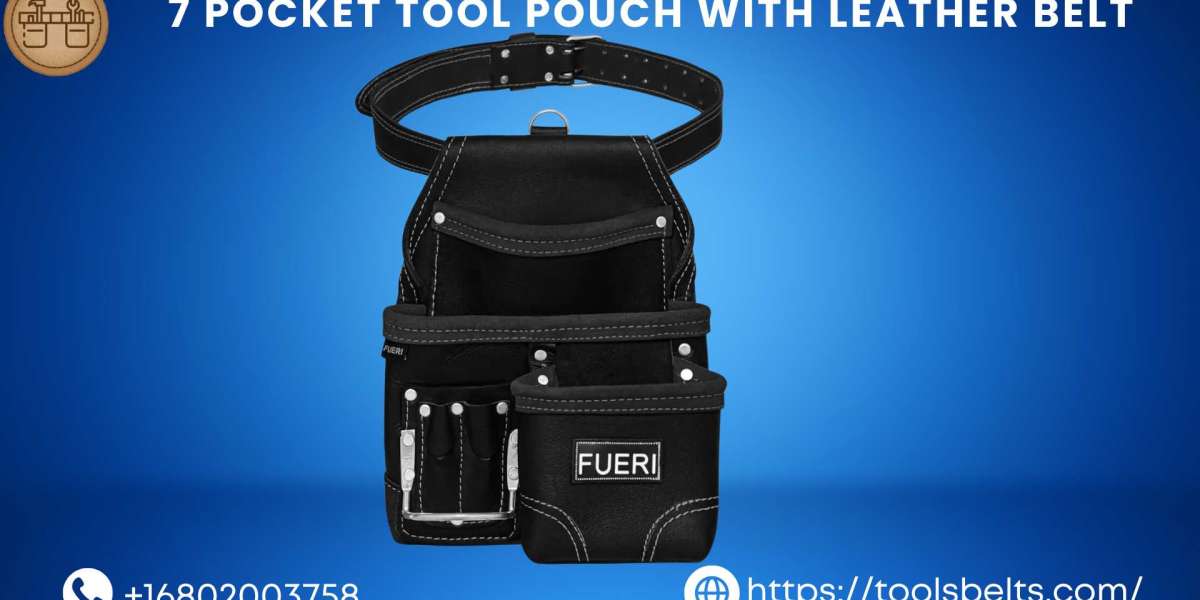 7 Pocket Tool Pouch with Leather Belt