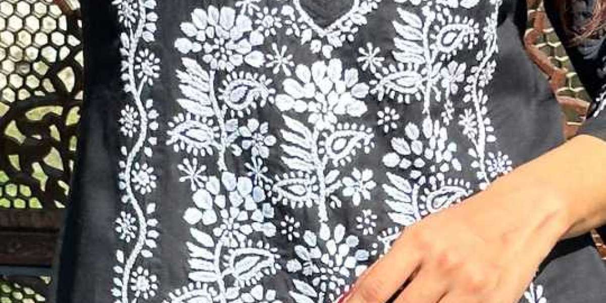 Buy online chikankari, lucknowi chikankari kurti, lucknowi chikan kurti - Nazrana Chikan