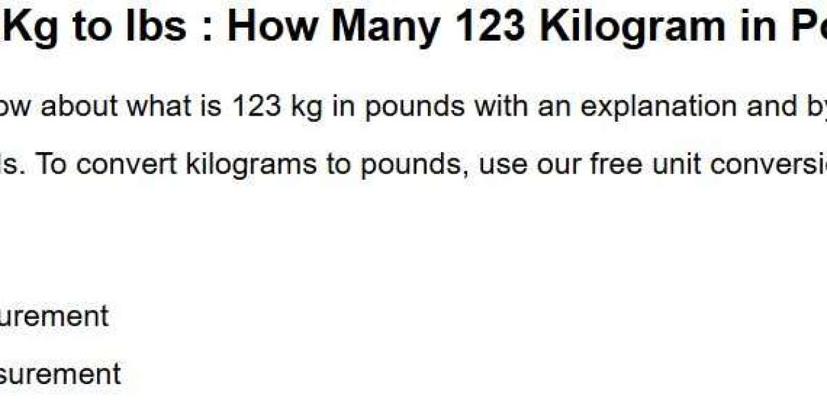 Easily convert 123 KG to Lbs for Free
