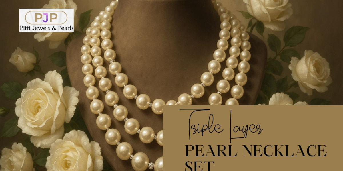 Triple Strand Pearl Necklace | Hyderabadi Pearls