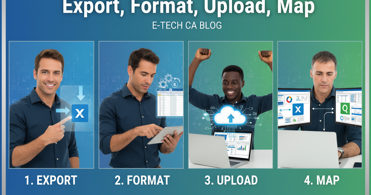 Xero to QuickBooks in 4 Steps: Export, Format, Upload, Map